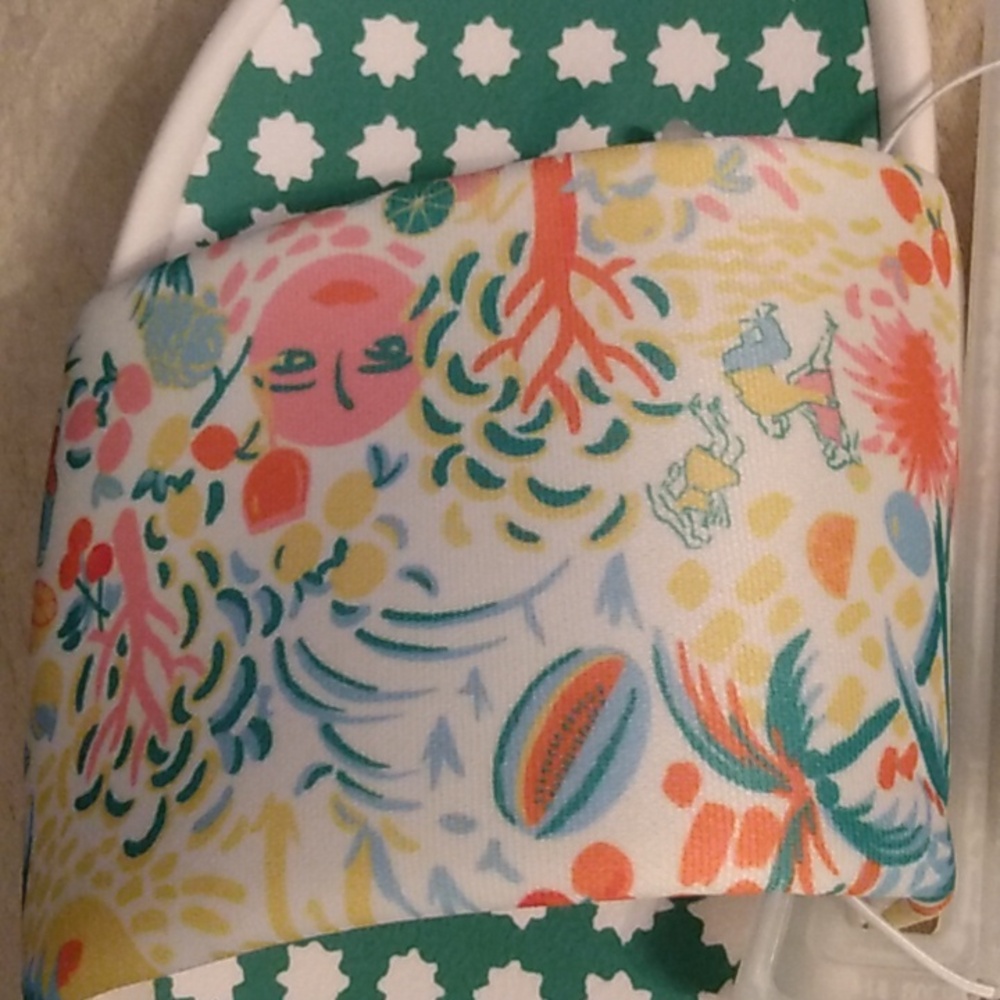New NWT XL 11 12 Roller Rabbit x Target Collab Sandals Slides Slip Ons Shoes